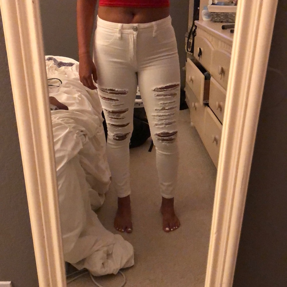 High rise stretchy jeans